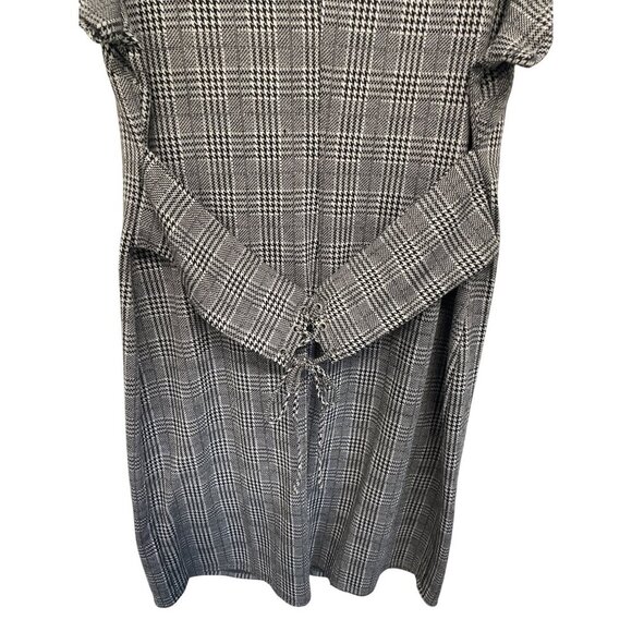 Maurices Womens Plaid Short-Sleeve Midi Dress W/Tie Back XXL Black/White - Picture 5 of 6